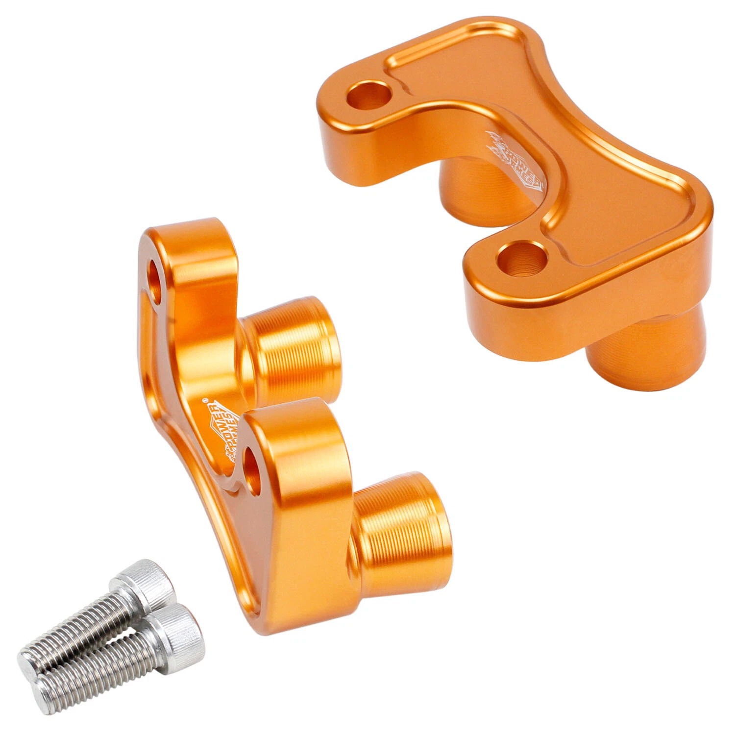 Orange 2 3/8" Tall Handlebar Risers Adapter for Harley Tourings Dyna Softail