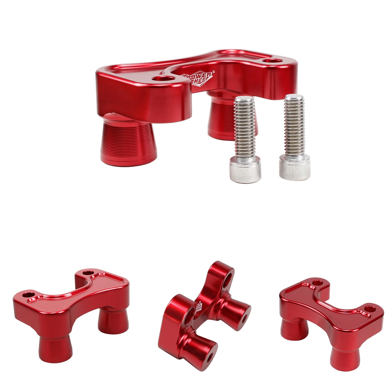 Red 2 3/8" Tall Handlebar Riser Adapter for Harley Softail FXST FXBB FXLRST FXFB - Image 5