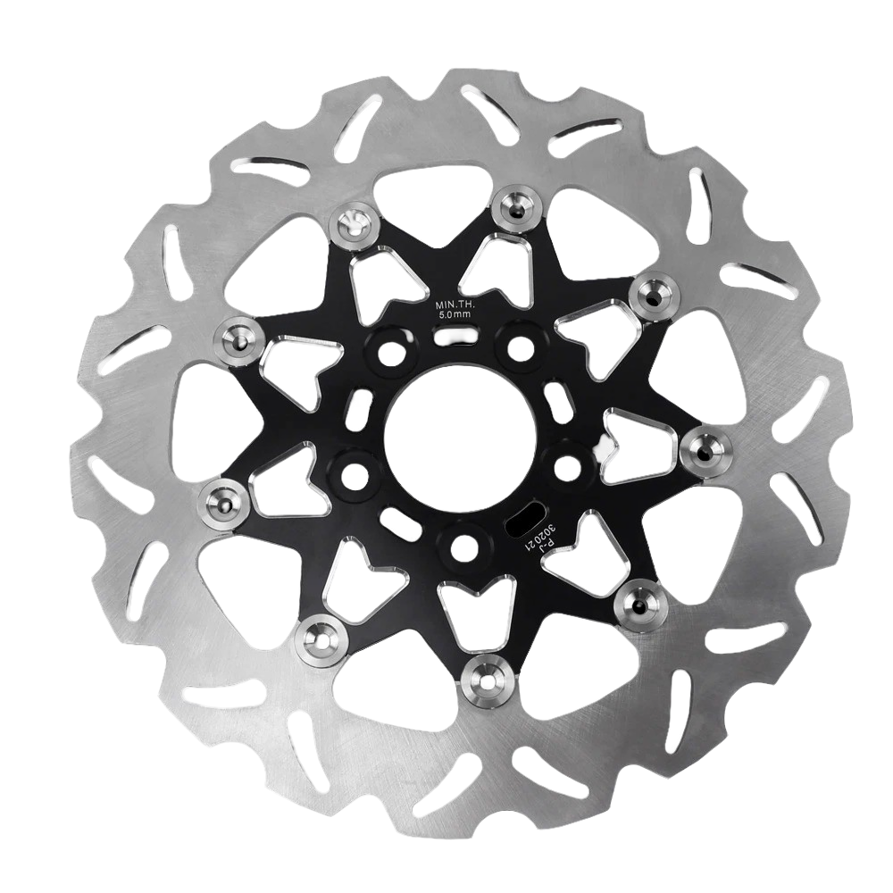 Black 11.5" Floating Rear Brake Rotor For Harley Dyna Street Fat Bob FXDWG FXDL FXDC - Image 2