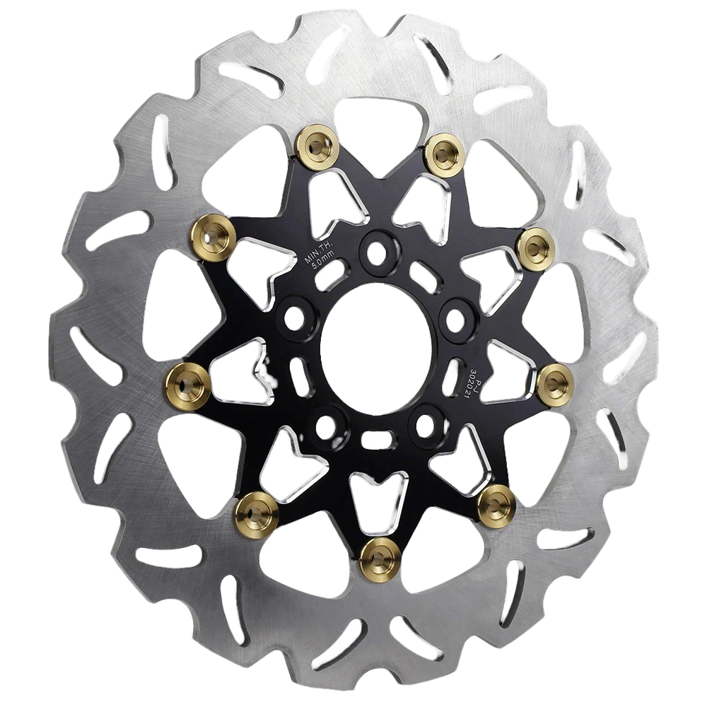 Black 11.5“ Gold Floating Front Brake Rotor for Harley 2000-13 Sportster Softail