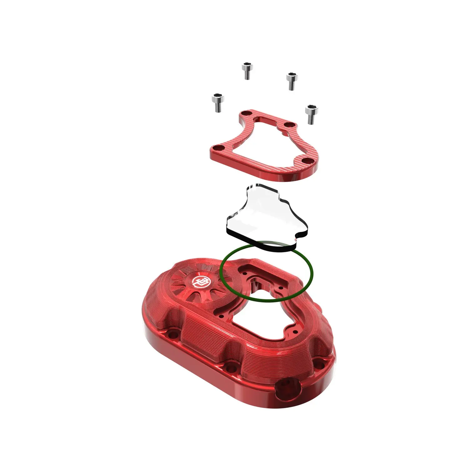 Red Transmission Side Cover for Harley 07-16 Touring FL Softail, 06-17 Dyna FXD - Image 7