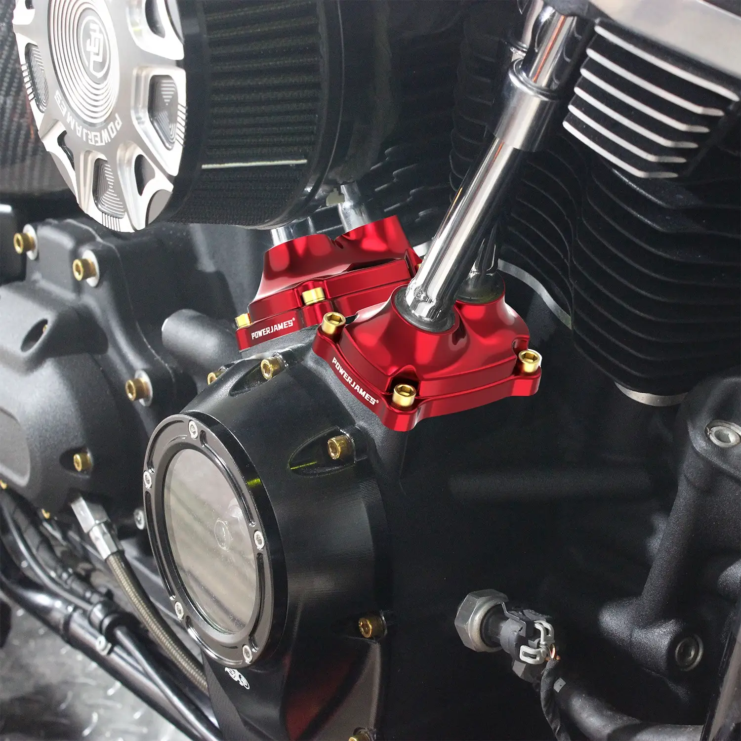 Red Front & Rear Tappet Lifter Cover for Harley 18-24 Softail Touring M8 Engine - Image 7