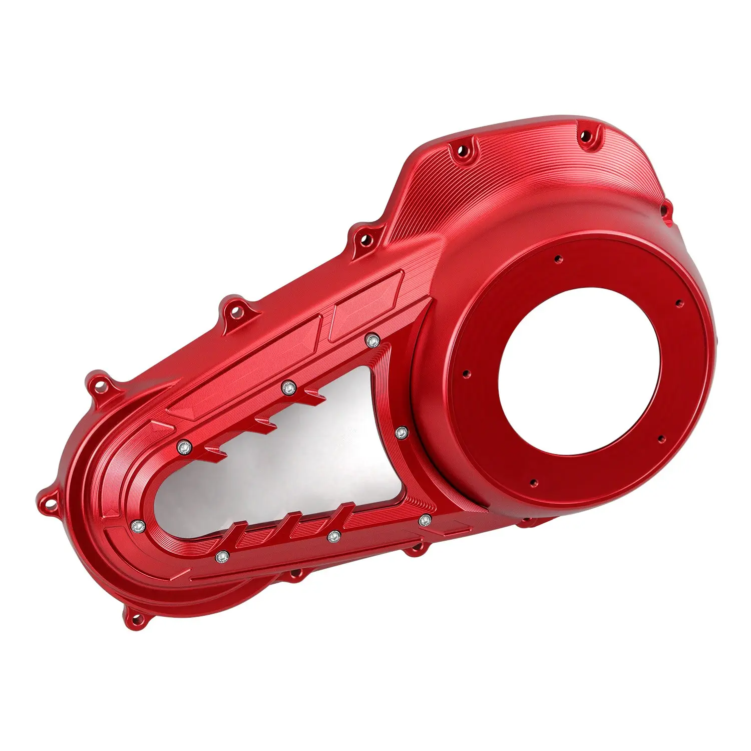 Red Visible Outer Primary Cover for Harley 2017-25 Touring FLTRX FLHX FLHT FLHR - Image 2