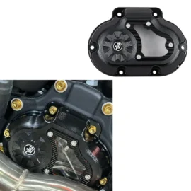 Black Transmission Side Cover for Harley 07-16 Touring FL Softail, 06-17 Dyna FXD