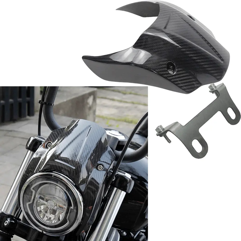 Carbon Fiber Front Fairing Headlight Cover for Harley 18-23 Street Bob FXBB