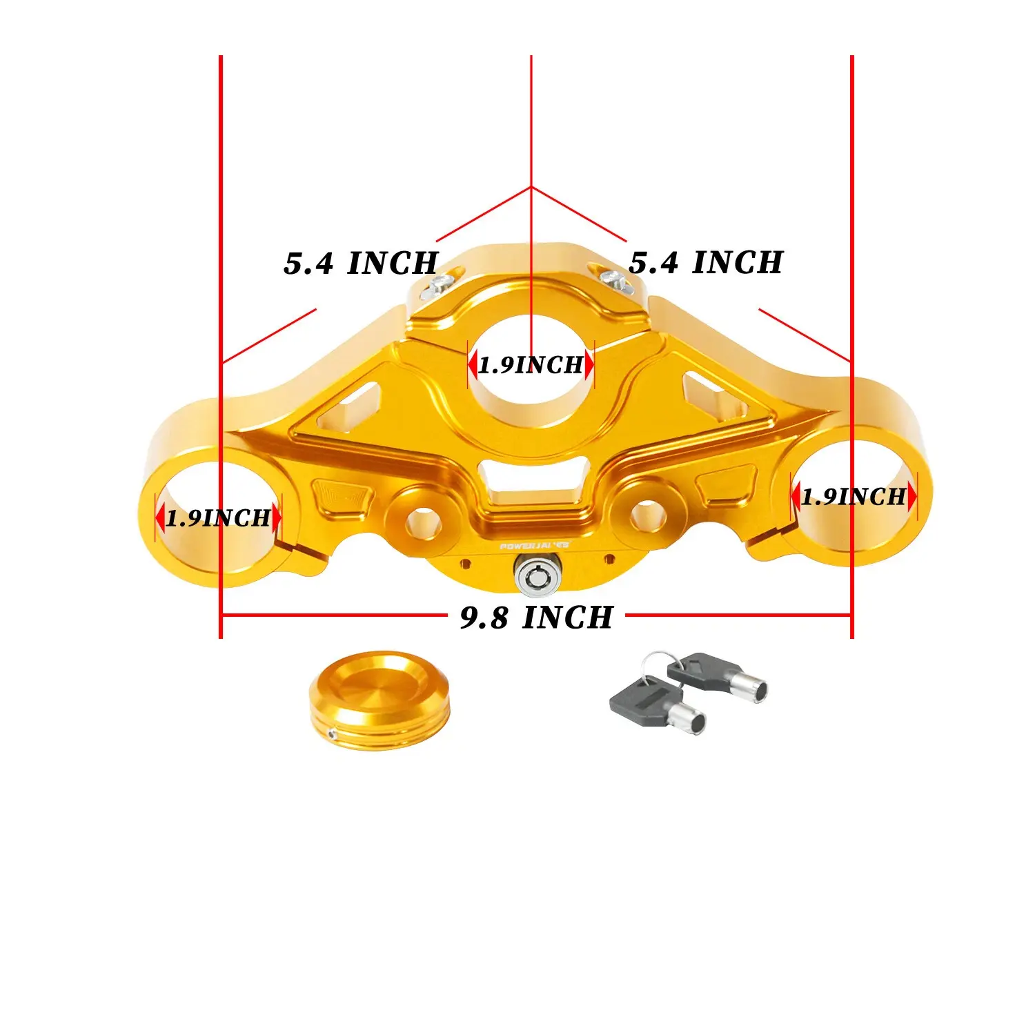 Gold Front Upper Top Triple Tree for Harley Touring FLTRXS FLTR FLTRSE FLTRU 15+ - Image 2