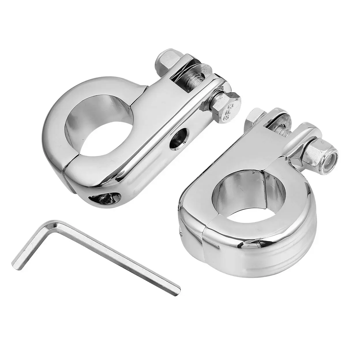 Chrome 1.25" Highway Foot Peg Mounting Kits For Harley Engine Guard Bar - Image 4