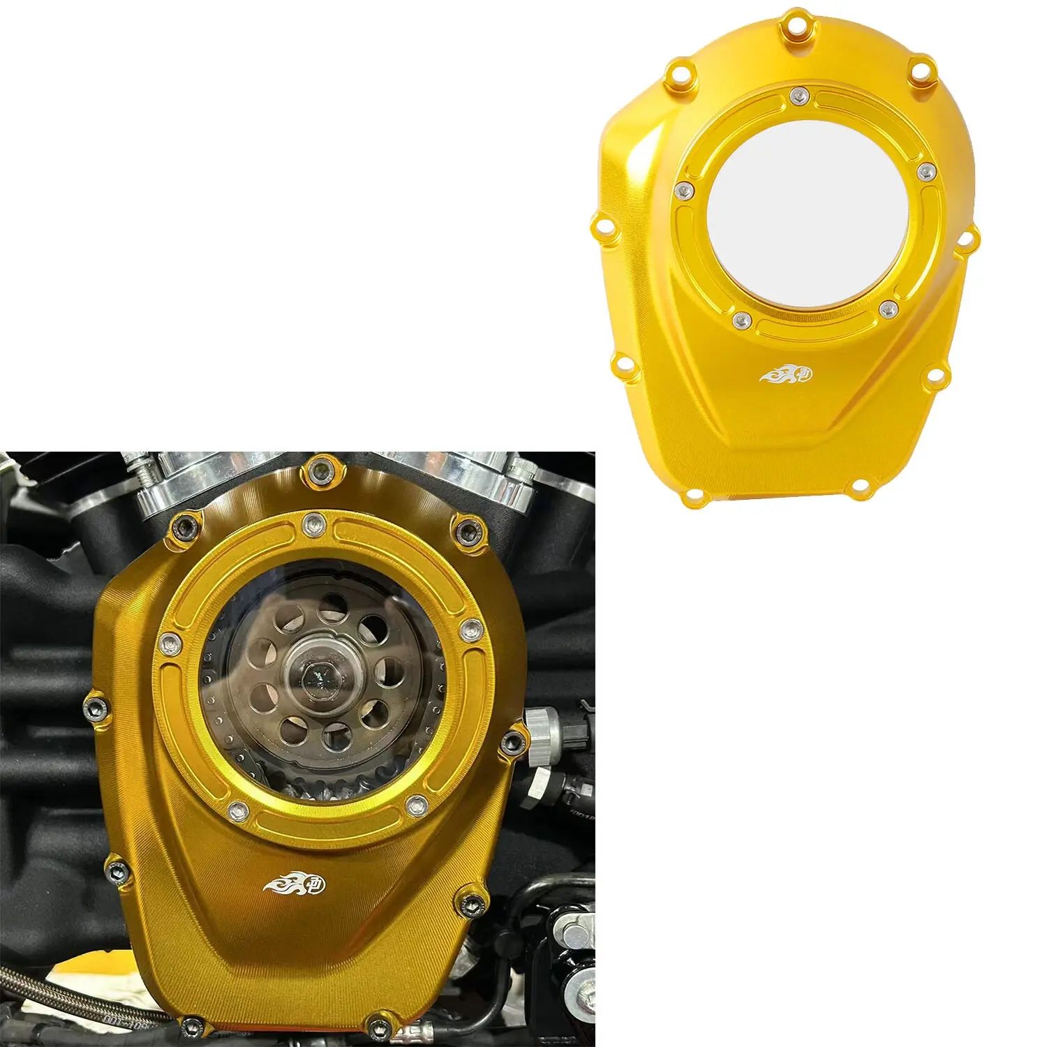 Gold M8 Camshaft Cover for Harley Touring Models (2017–2023) & Softail Models (2018–2024)