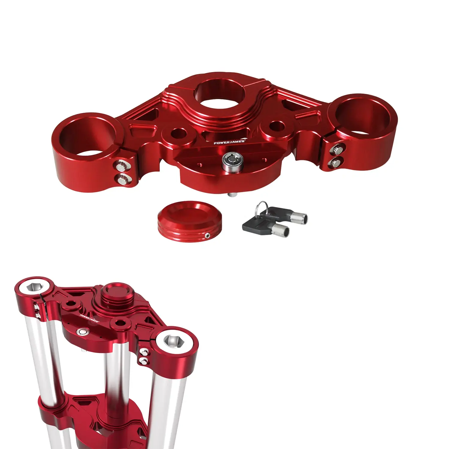 Red Front Upper Top Triple Tree for Harley Touring FLTRXS FLTR FLTRSE FLTRU 15+ - Image 9