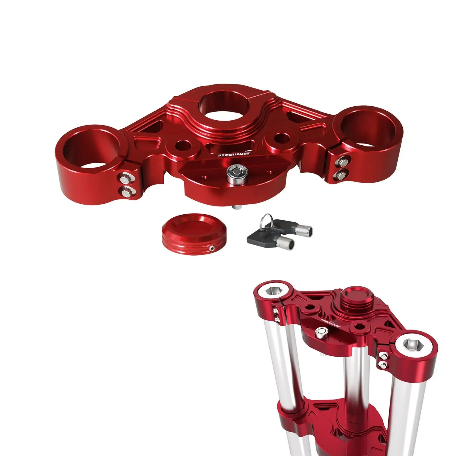Red Front Upper Top Triple Tree for Harley Touring FLTRXS FLTR FLTRSE FLTRU 15+