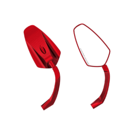 Red 4.3 inch Aluminum CNC Cut Motorcycle Rear View Mirrors for Harley Softail Dyna Sportster Touring