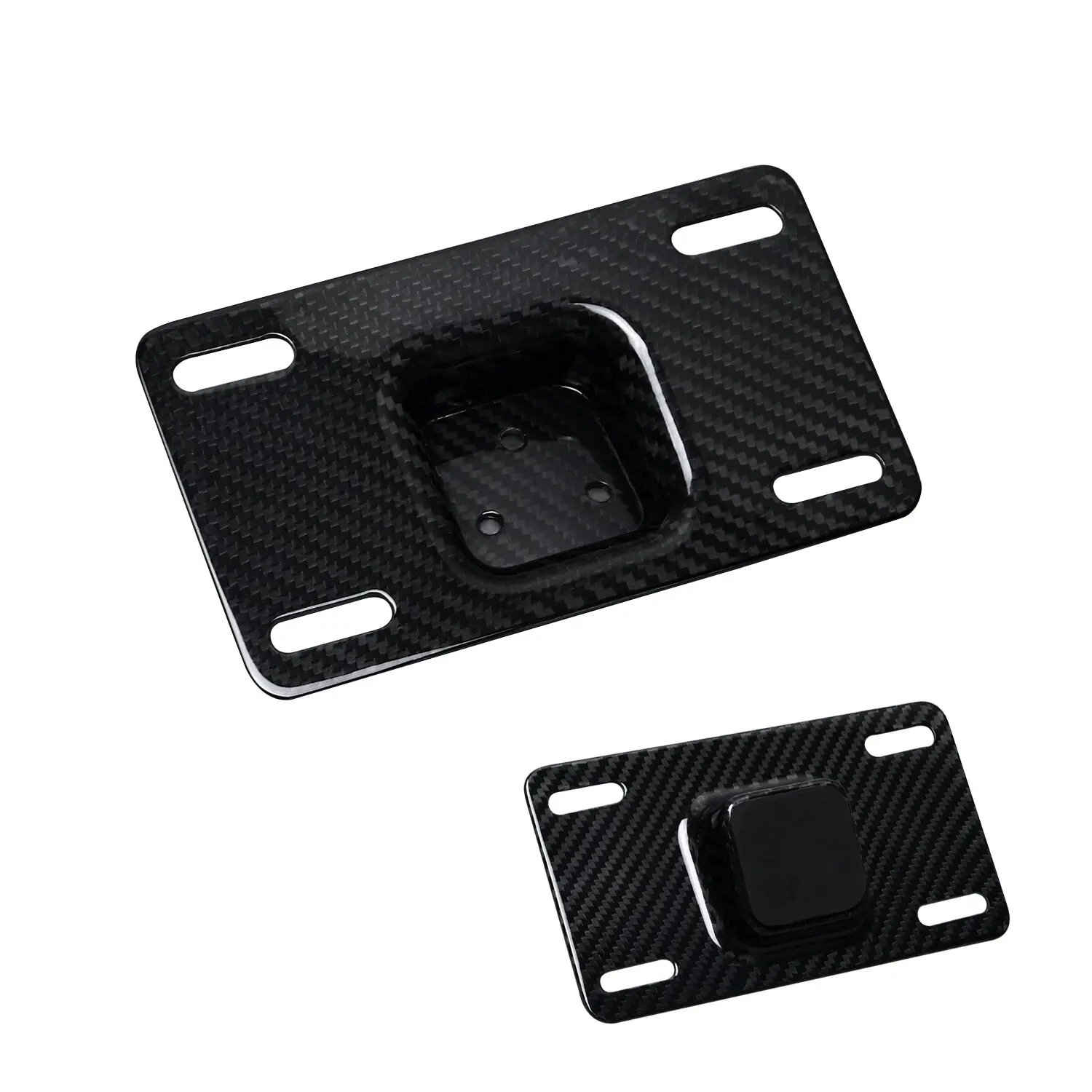 Black Carbon Fiber License Plate Assemblies For Harley Softail Dyna Touring XL - Image 4