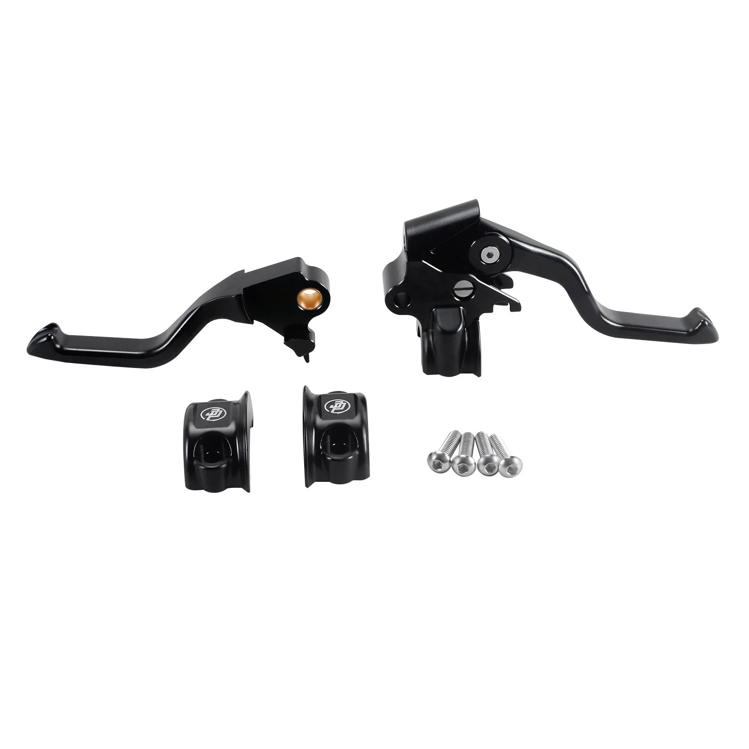 Black Easy Pull Clutch Brake Hand Control Levers for Harley 1996-2017 Softail Dyna, 96-03 XL,1996-07 Touring