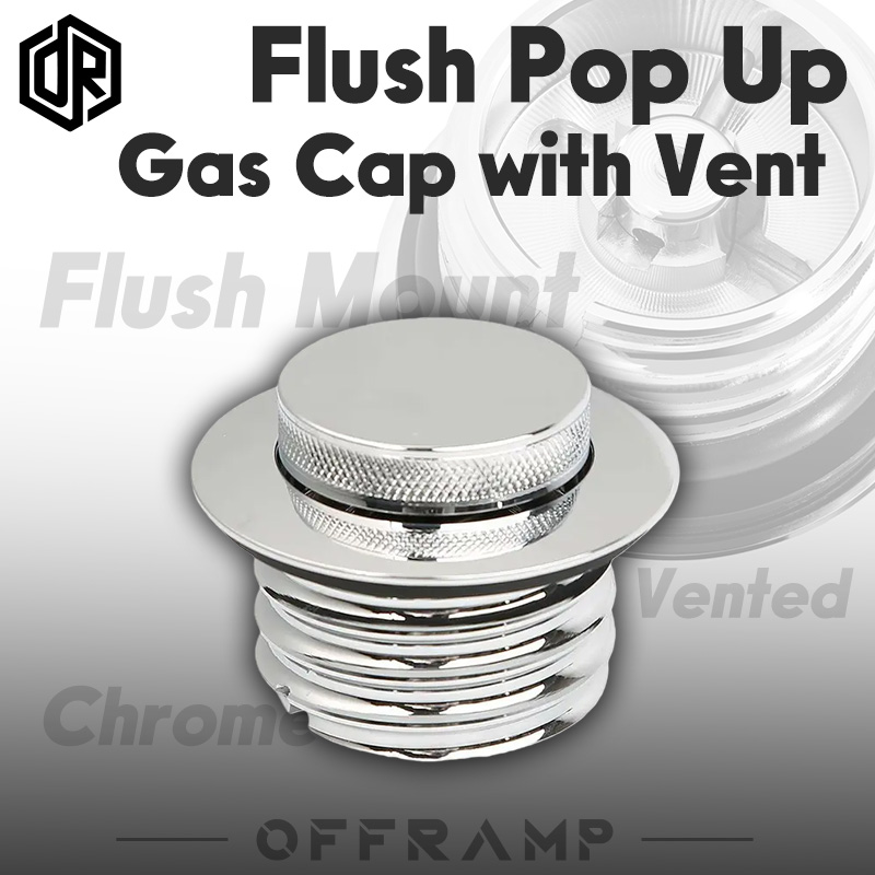 Chrome Flush Pop Up Oil Gas Cap Vented Fuel Tank For Harley 1982-up