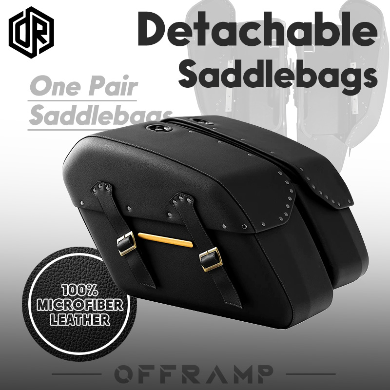 Black Detachable Saddlebags For Harley Fat Boy Breakout FLFB 2018-Up US