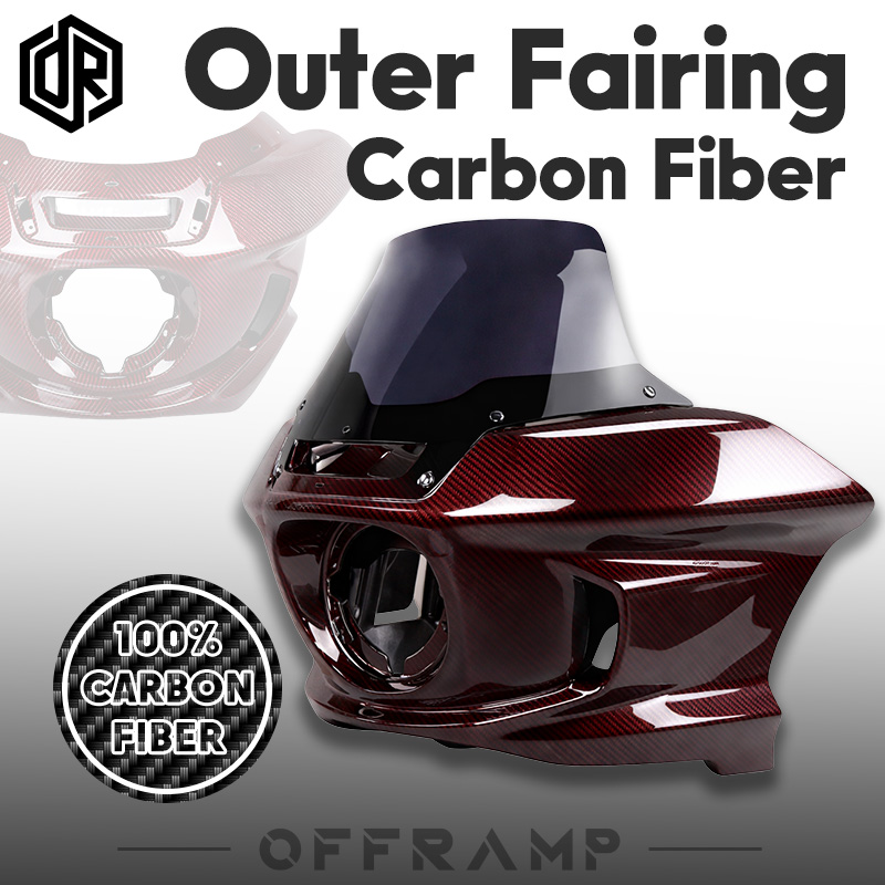 Red Carbon Fiber Outer Fairing for Harley Softail Models 2018 and Later