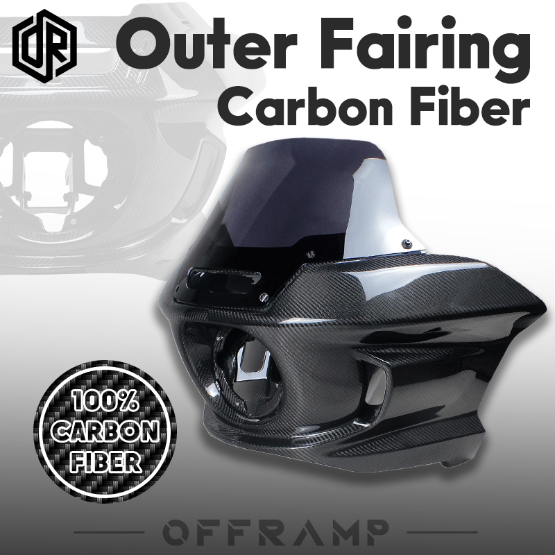 Black Carbon Fiber Outer Fairing for Harley Softail Models 2018 and Later