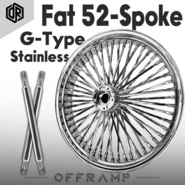 Fat 52 Stainless-Spoke G-Type Chrome Wheel for Harley Touring/Softail