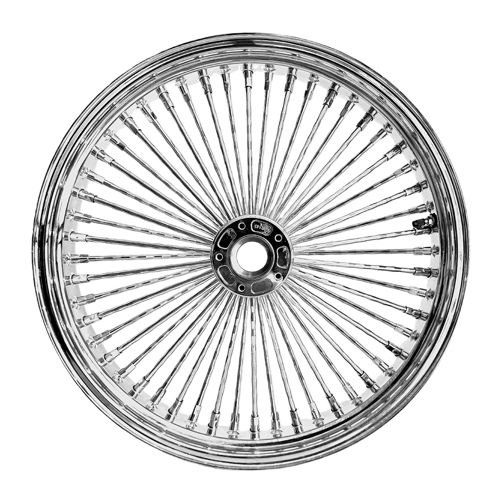 Fat 52 Stainless-Spoke Diamond Chrome Wheel for Harley Touring/Softail - Image 2