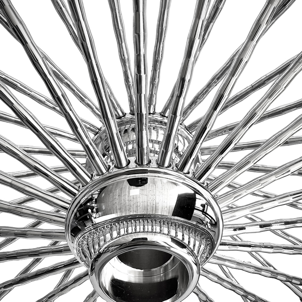 Fat 52 Stainless-Spoke Diamond Chrome Wheel for Harley Touring/Softail - Image 6