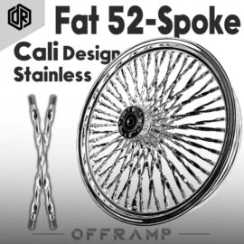 Fat 52 Stainless-Spoke Cali Design Chrome Wheel for Harley Touring/Softail