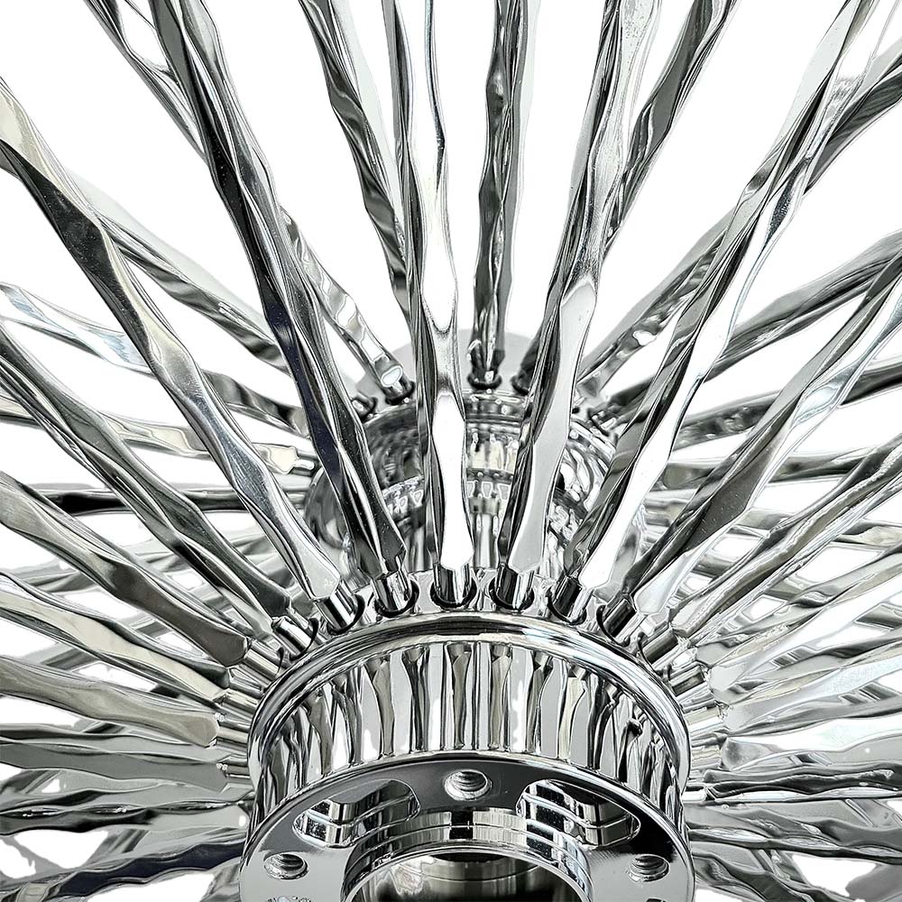 Fat 52 Stainless-Spoke Twisted Chrome Wheel for Harley Touring/Softail - Image 8