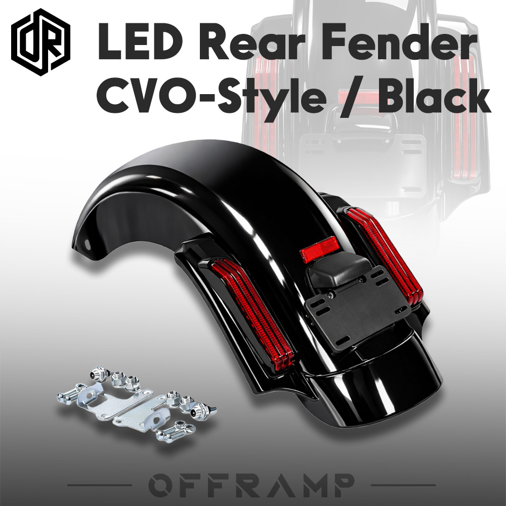 Black CVO-Style LED Rear Fender System for Harley Touring Models(2014–Mid 2023)