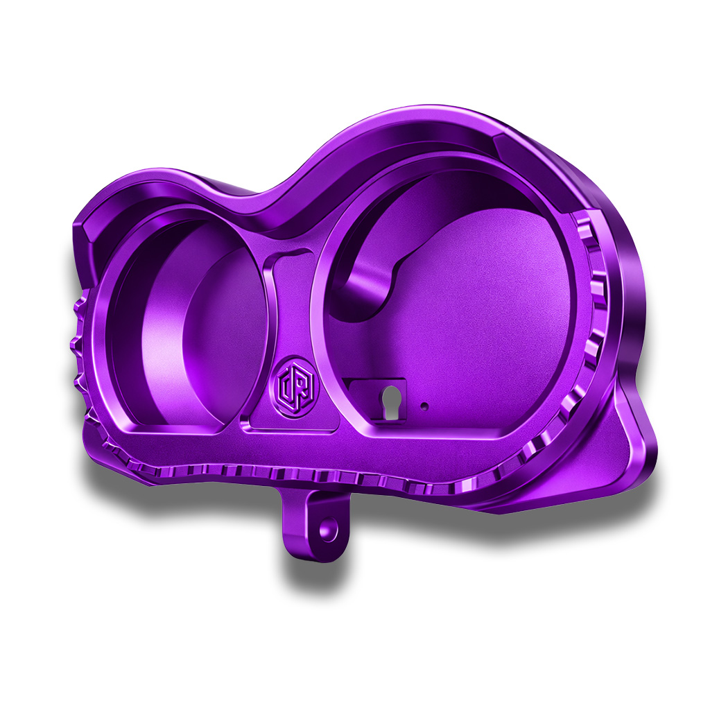 OFFRAMP LOCK-ON™ Gauge Bezel – CNC Machined Purple Anodized Finish for Harley Road Glide Touring - Image 4