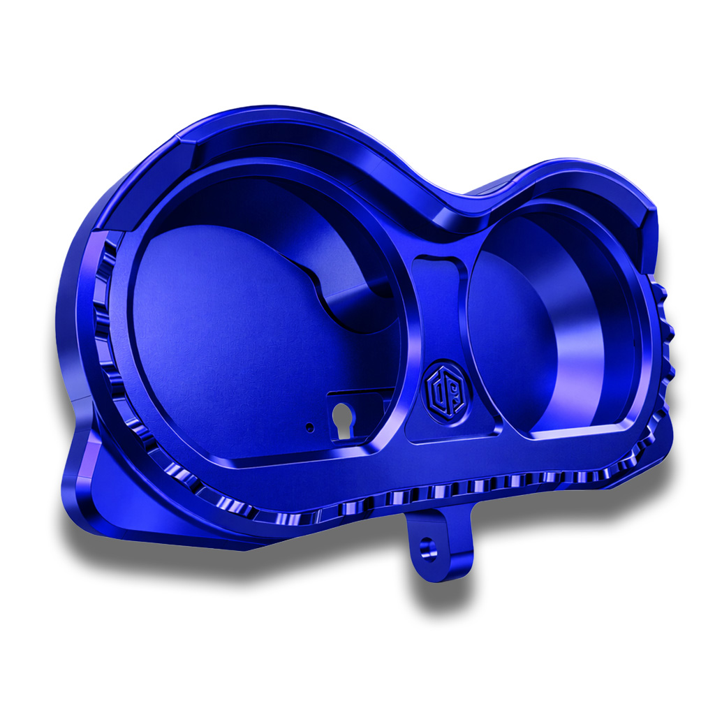 OFFRAMP LOCK-ON™ Gauge Bezel – CNC Machined Blue Anodized Finish for Harley Road Glide Touring - Image 4