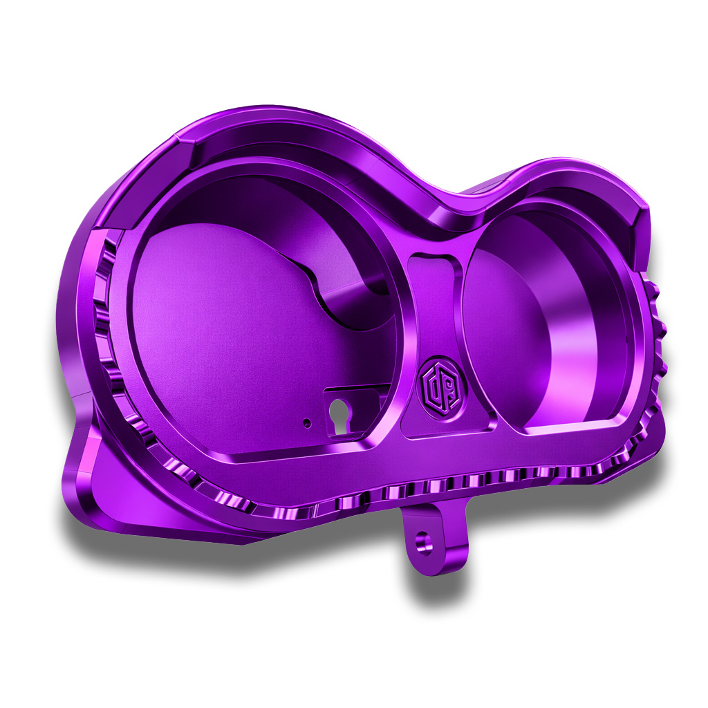 OFFRAMP LOCK-ON™ Gauge Bezel – CNC Machined Purple Anodized Finish for Harley Road Glide Touring - Image 3