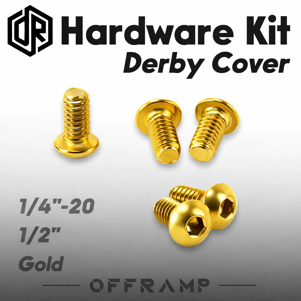 Gold Derby Cover Bolt Kit for Harley Softail & Touring