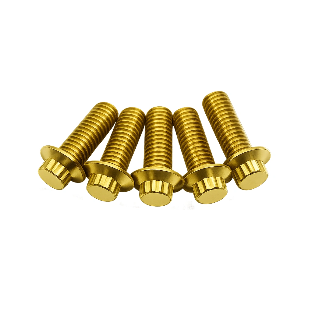 Titanium Gold Rear Brake Rotor Bolt Kit for Harley - Image 5