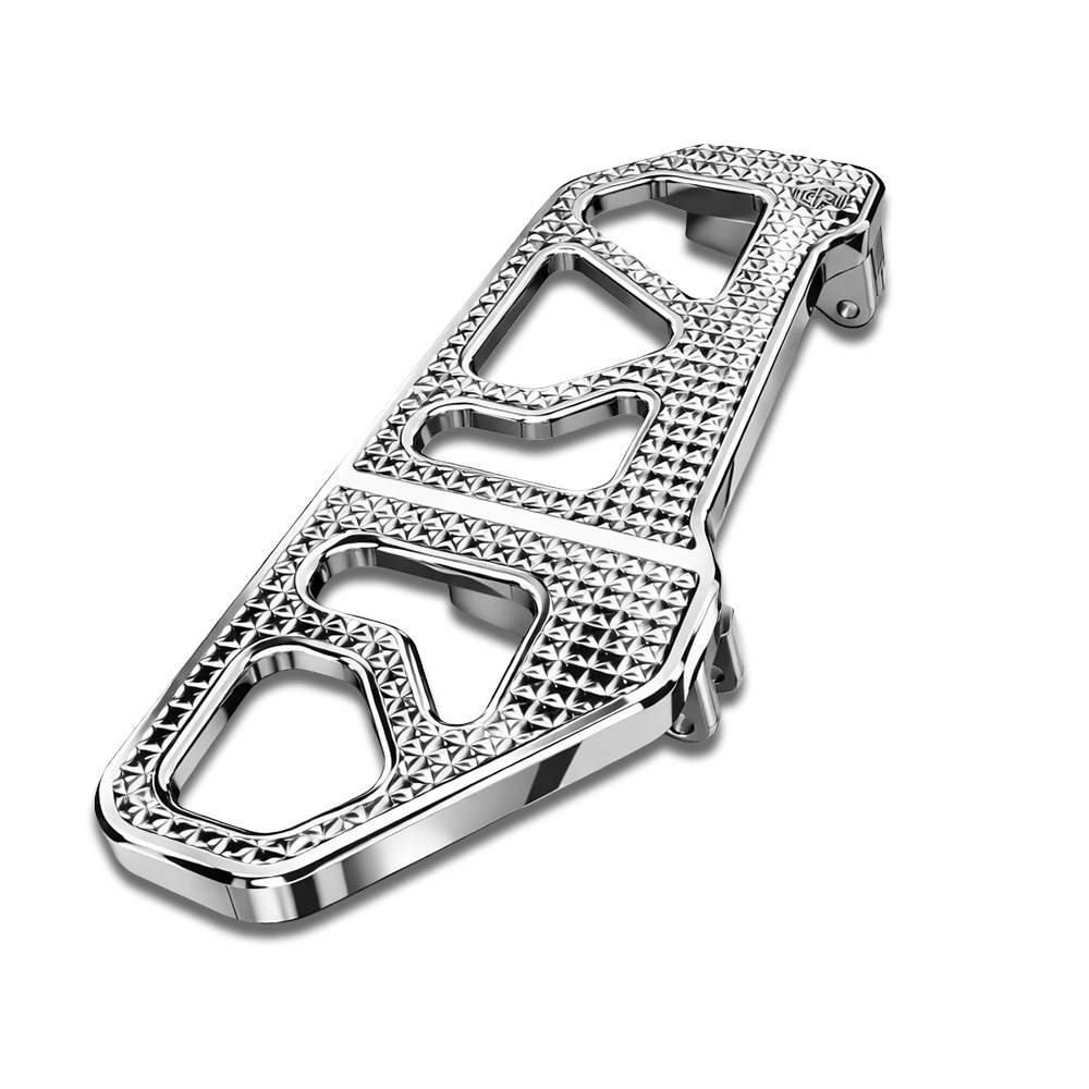 OFFRAMP STRIKE DECK™ Rider Footboards – CNC-Machined Chrome Finish for Harley Touring & Softail Models - Image 5