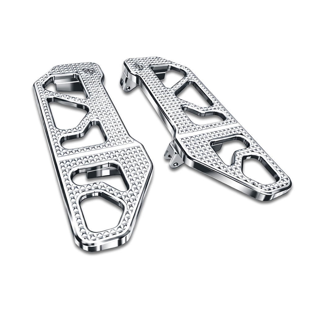 OFFRAMP STRIKE DECK™ Rider Footboards – CNC-Machined Chrome Finish for Harley Touring & Softail Models - Image 2