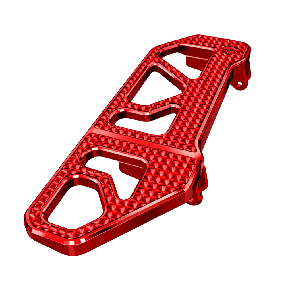 OFFRAMP STRIKE DECK™ Rider Footboards – CNC-Machined Red Finish for Harley Touring & Softail Models - Image 4