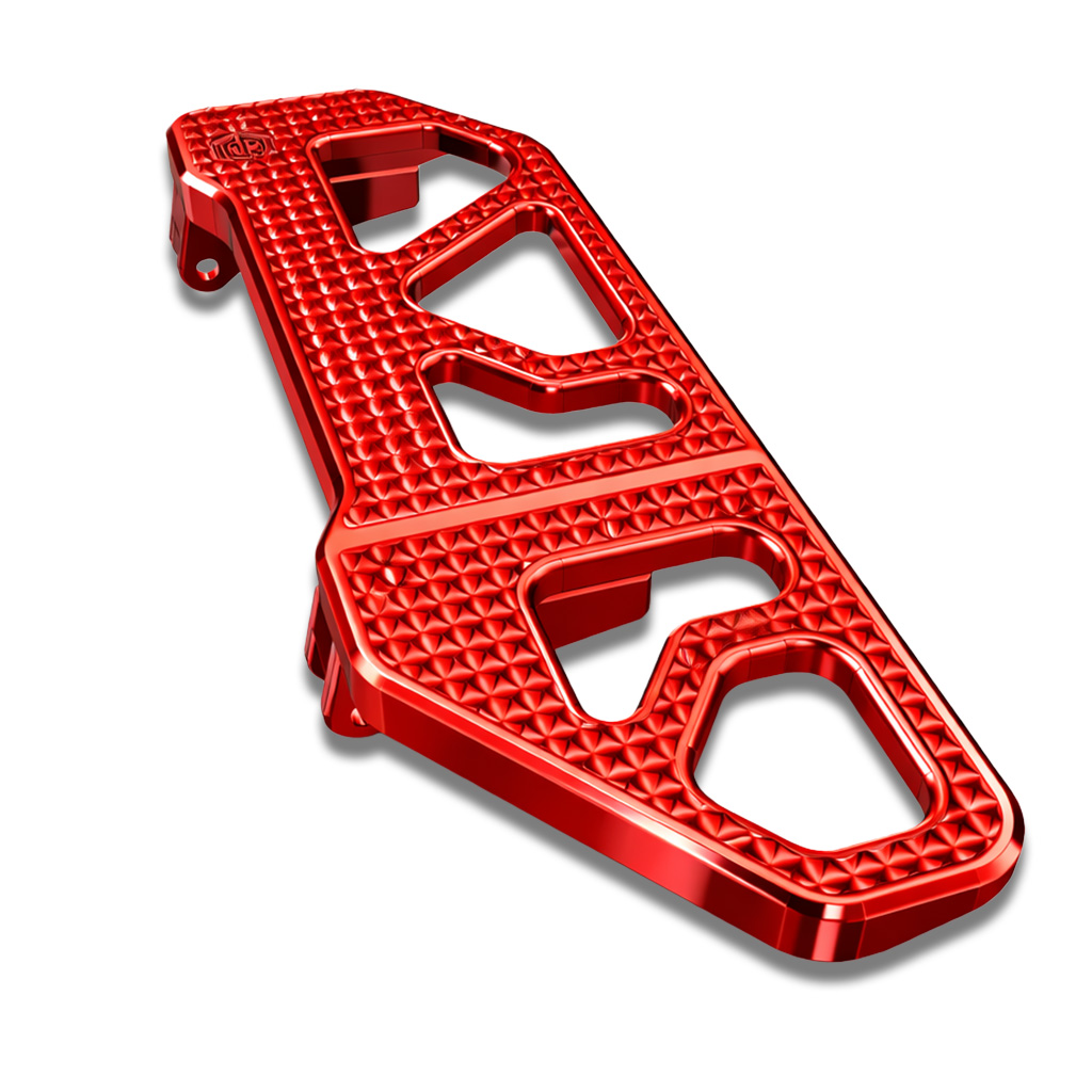 OFFRAMP STRIKE DECK™ Rider Footboards – CNC-Machined Red Finish for Harley Touring & Softail Models - Image 5