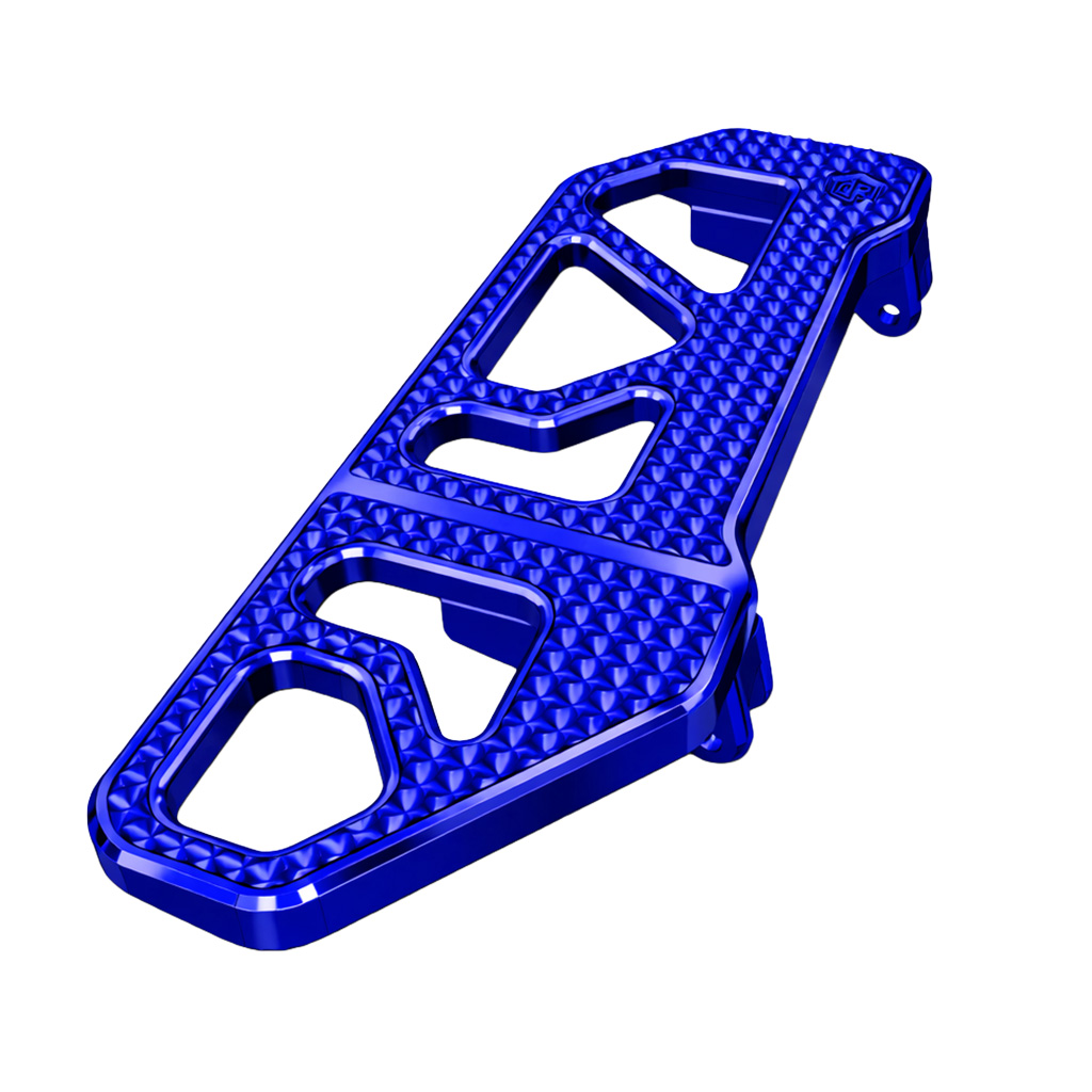 OFFRAMP STRIKE DECK™ Rider Footboards – CNC-Machined Blue Finish for Harley Touring & Softail Models - Image 4