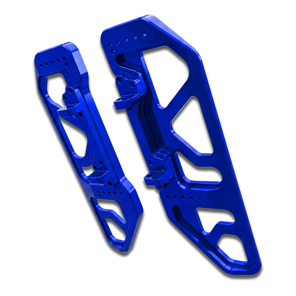 OFFRAMP STRIKE DECK™ Rider Footboards – CNC-Machined Blue Finish for Harley Touring & Softail Models - Image 8