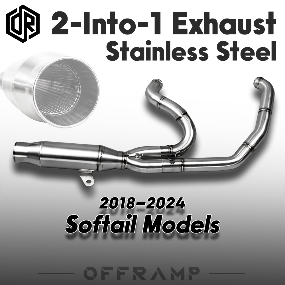 Stainless Steel 2-Into-1 Exhaust System for Harley Softail Models (2018–2024)