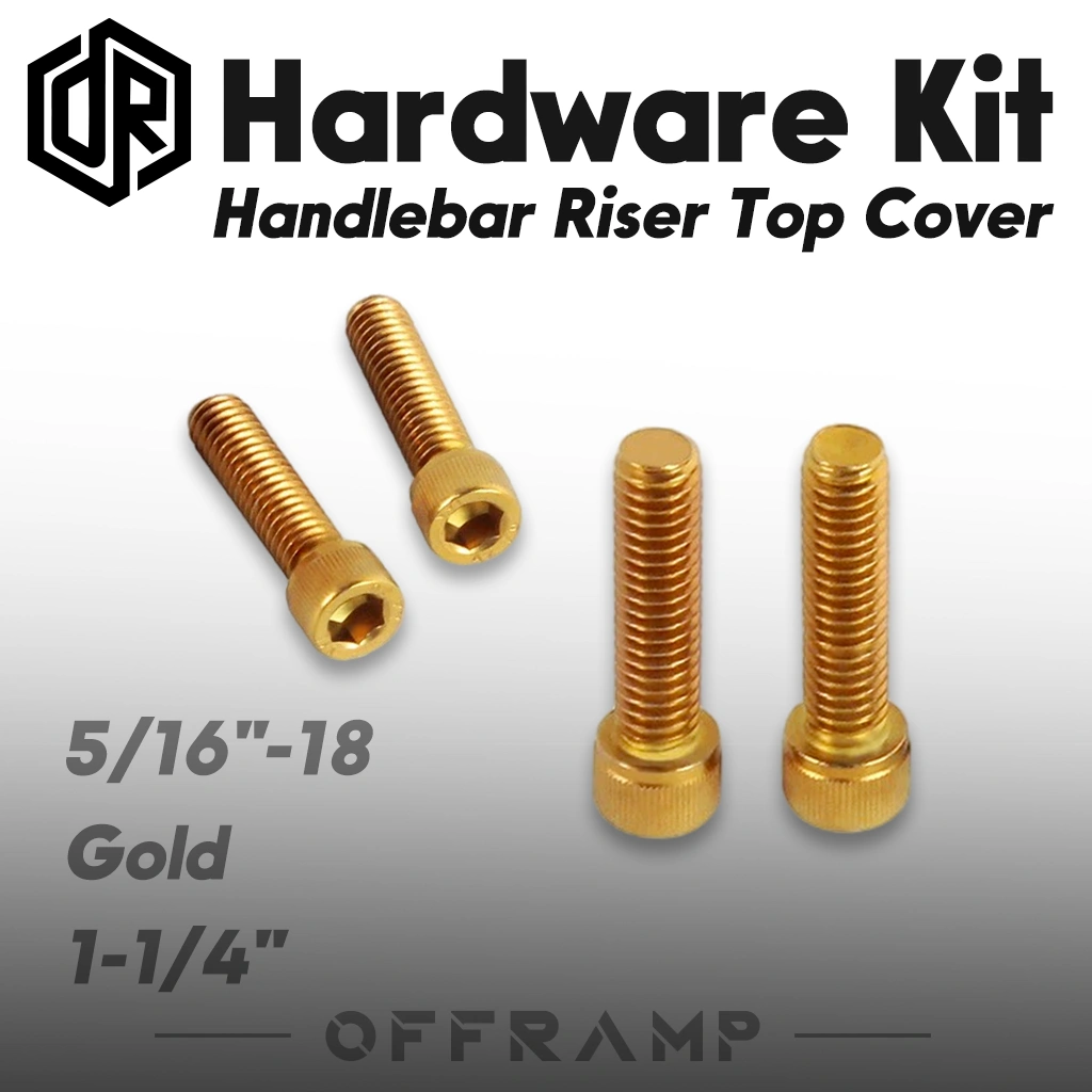 Gold Handlebar Riser Top Cover Bolt Kit for Harley