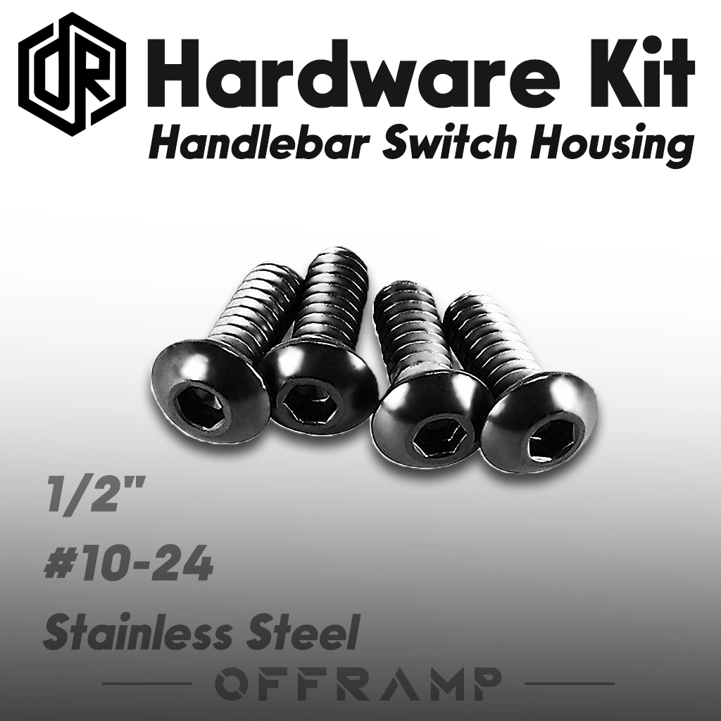 Black Handlebar Switch Housing Bolt Kit for Harley Dyna, Sportster, Softail & Touring 1994–Later