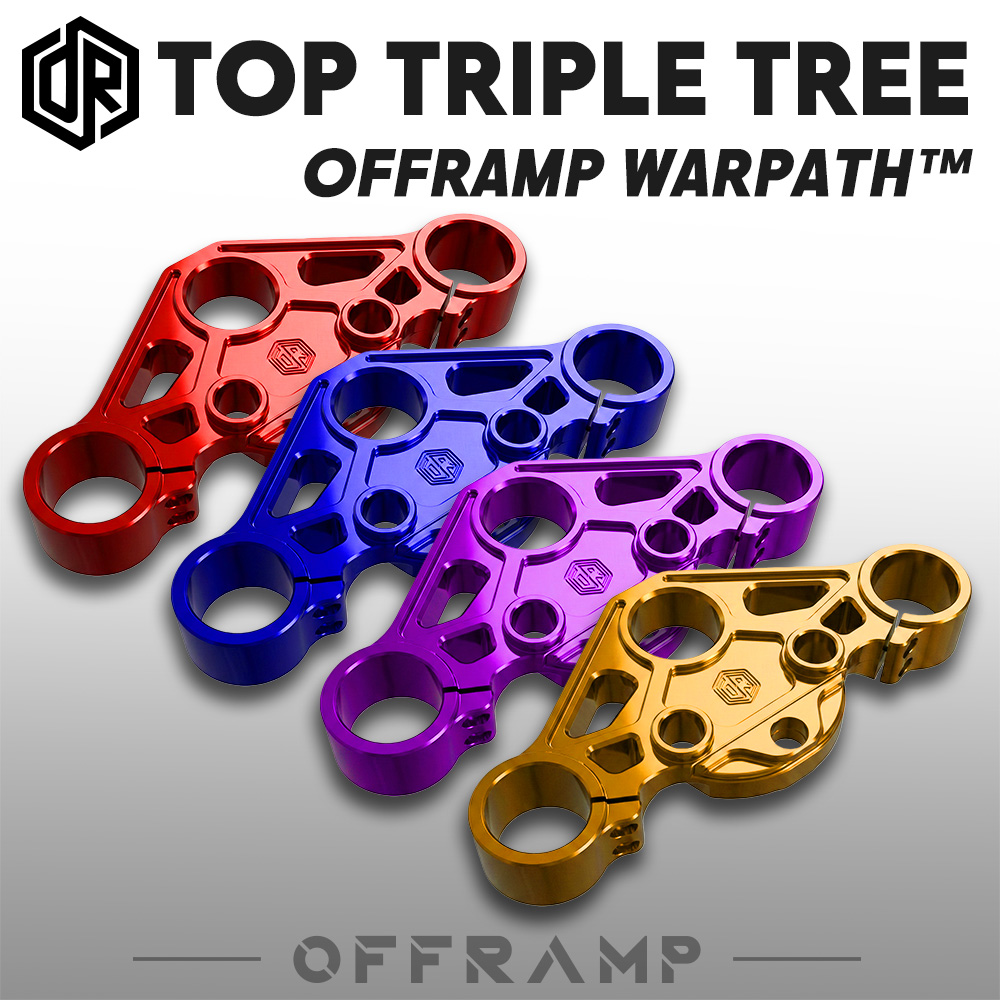 OFFRAMP WARPATH™ Touring Top Triple Tree – CNC Billet Anodized Finish for Harley Road Glide 2015–2023
