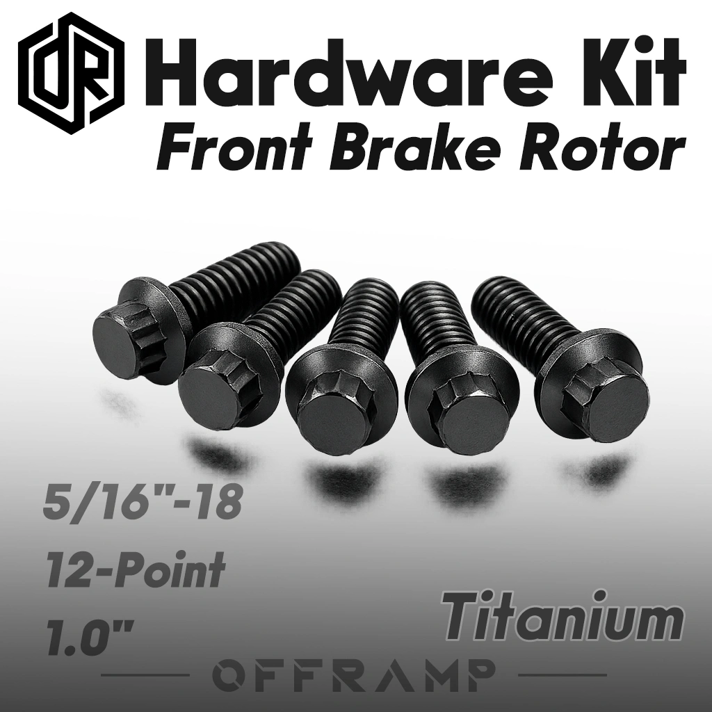 Titanium Black Front Brake Rotor Bolt Kit for Harley