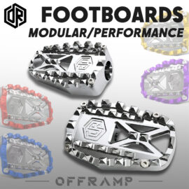 OFFRAMP Chrome Modular Performance Footboards for Harley Softail, Touring & Sportster Models