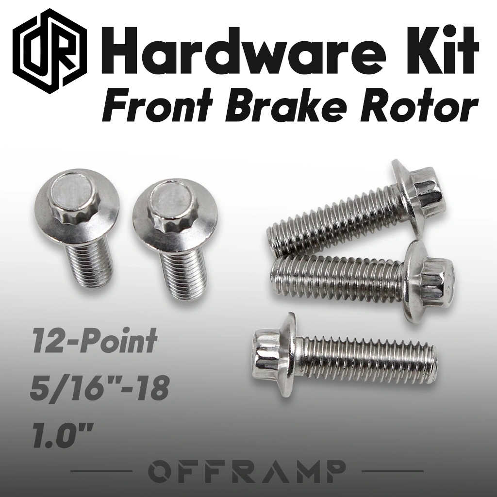 Silver Front Brake Rotor Bolt Kit for Harley