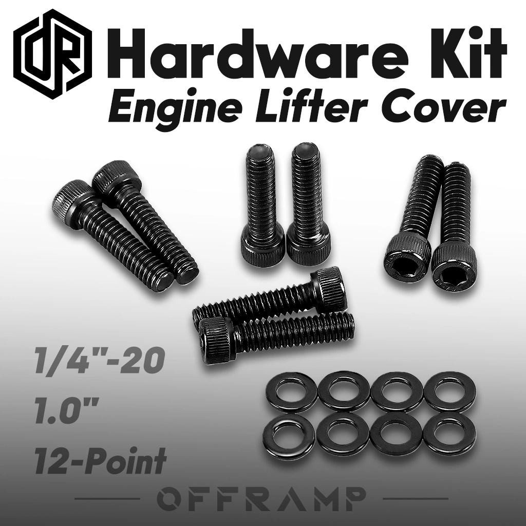 Black Engine Lifter Cover Bolt Kit for Harley Softail, Dyna & Touring 2000–Later