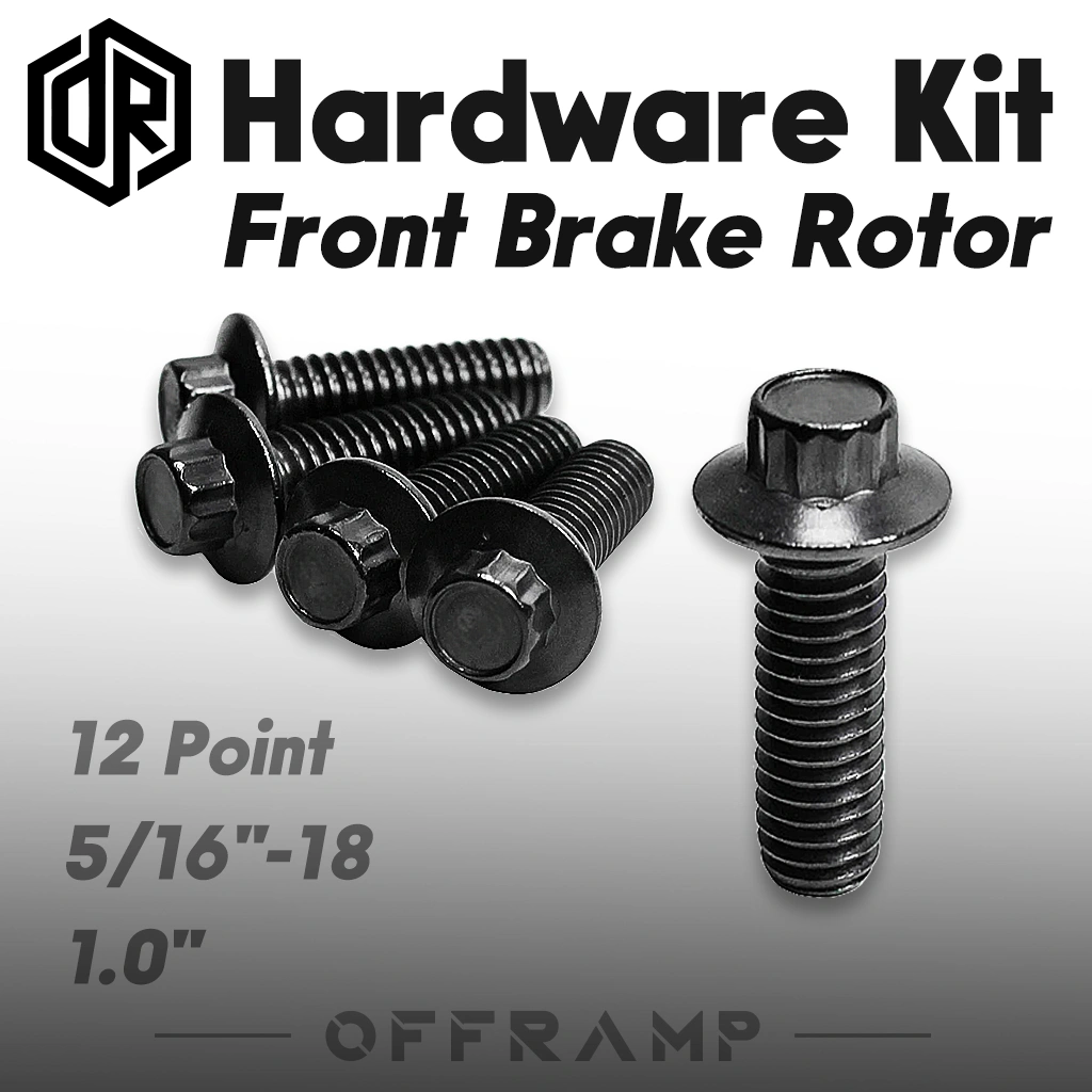 Black Front Brake Rotor Bolt Kit for Harley