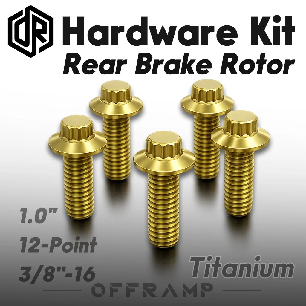 Titanium Gold Rear Brake Rotor Bolt Kit for Harley