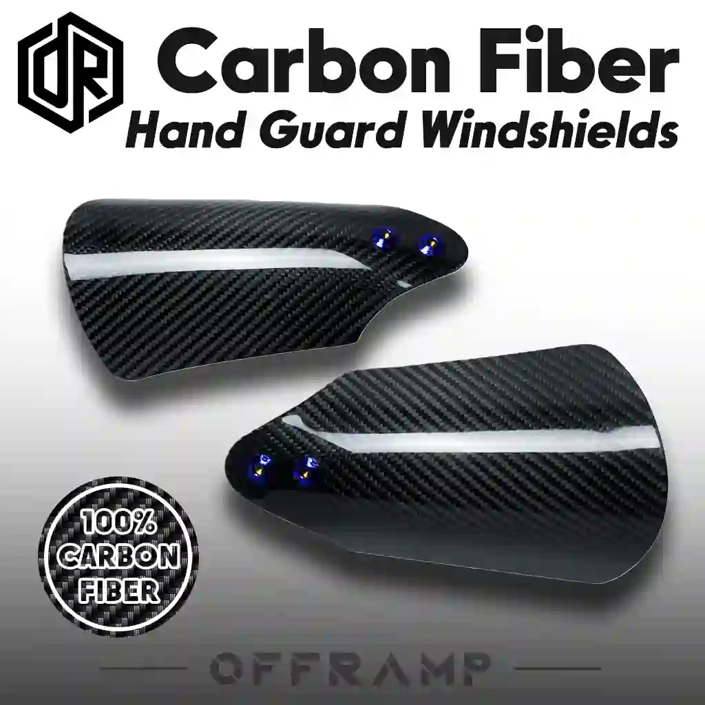 Carbon Fiber Hand Guard Windshields for Harley Rearview Mirrors (Left & Right)