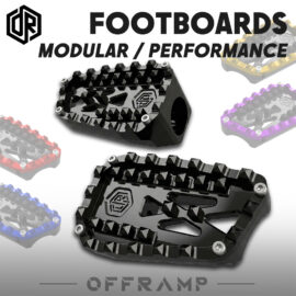 OFFRAMP Black Modular Performance Footboards for Harley Softail, Touring & Sportster Models